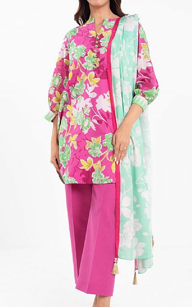 Alkaram Pink Lawn Suit | Pakistani Lawn Dress in USA- Image 1