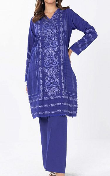 Alkaram Blueberry Jacquard Suit (2 pcs) | Pakistani Lawn Dress in USA- Image 1
