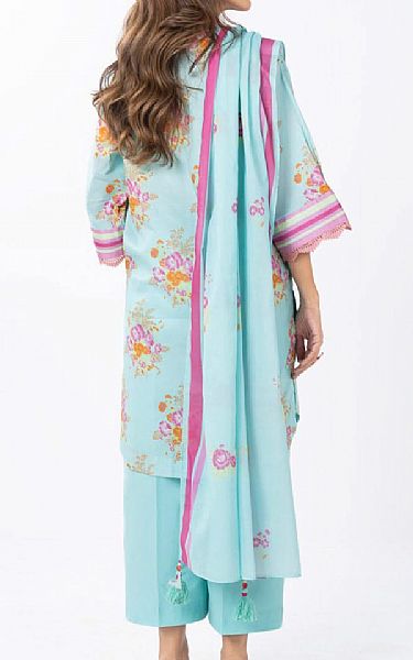 Alkaram Light Blue Lawn Suit (2 pcs) | Pakistani Lawn Dress in USA- Image 2