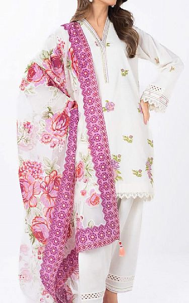 Alkaram Light Grey Lawn Suit | Pakistani Lawn Dress in USA- Image 1