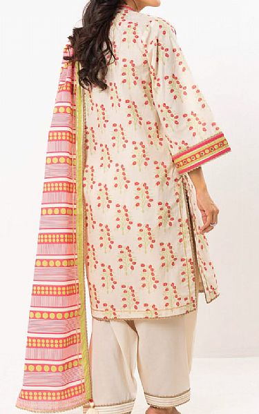 Alkaram Ivory Lawn Suit (2 pcs) | Pakistani Lawn Dress in USA- Image 2