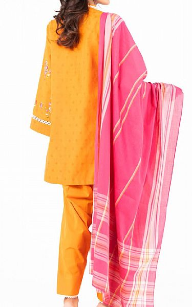 Alkaram Dark Orange Dobby Suit | Pakistani Lawn Dress in USA- Image 2