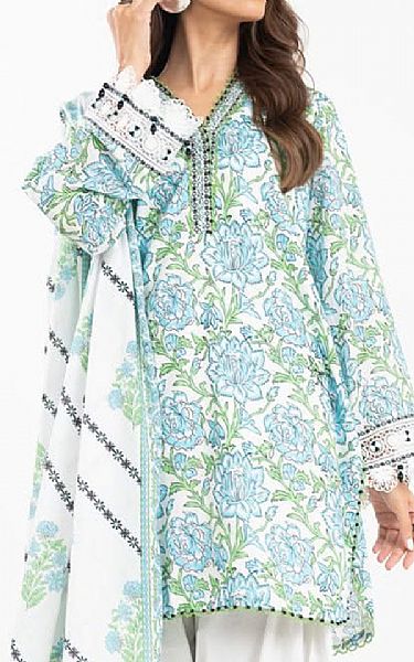 Alkaram Off White Lawn Suit | Pakistani Lawn Dress in USA- Image 2