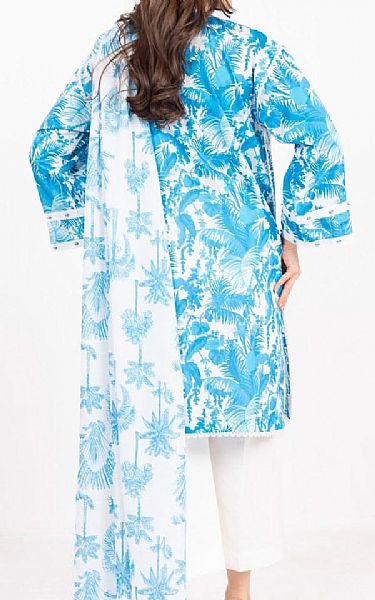 Alkaram Blue/White Lawn Suit | Pakistani Lawn Dress in USA- Image 2