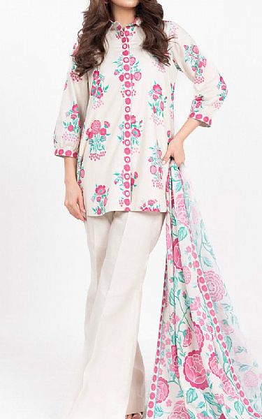 Alkaram Off White Lawn Suit | Pakistani Lawn Dress in USA- Image 1