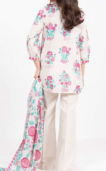 Alkaram Off White Lawn Suit | Pakistani Lawn Dress in USA- Image 2