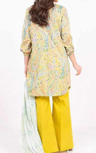 Alkaram Yellow Lawn Suit | Pakistani Lawn Dress in USA- Image 2