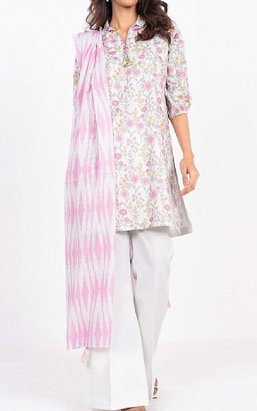 Alkaram Off White Lawn Suit | Pakistani Lawn Dress in USA- Image 1