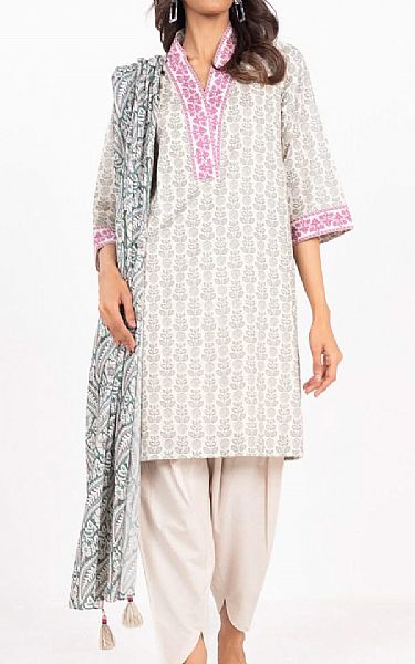 Alkaram Grey Lawn Suit | Pakistani Lawn Dress in USA- Image 1