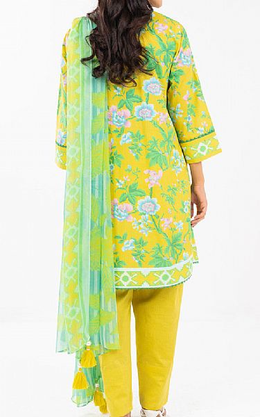 Alkaram Yellow Lawn Suit | Pakistani Lawn Dress in USA- Image 2