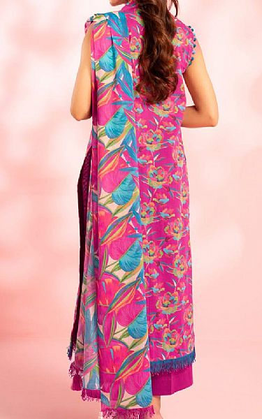 Alkaram Raspberry Pink Lawn Suit | Pakistani Lawn Dress in USA- Image 2