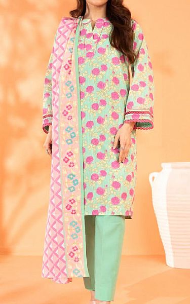 Alkaram Light Green Lawn Suit | Pakistani Lawn Dress in USA- Image 1