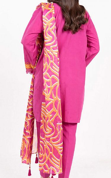 Alkaram Hot Pink Jacquard Suit | Pakistani Lawn Dress in USA- Image 2