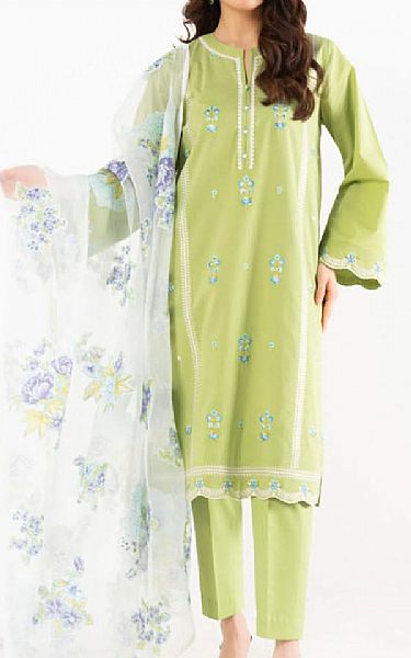 Alkaram Light Olive Lawn Suit | Pakistani Lawn Dress in USA- Image 1