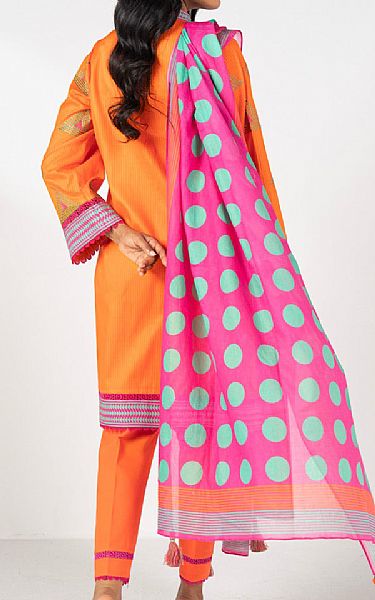 Alkaram Safety Orange Lawn Suit | Pakistani Lawn Dress in USA- Image 2