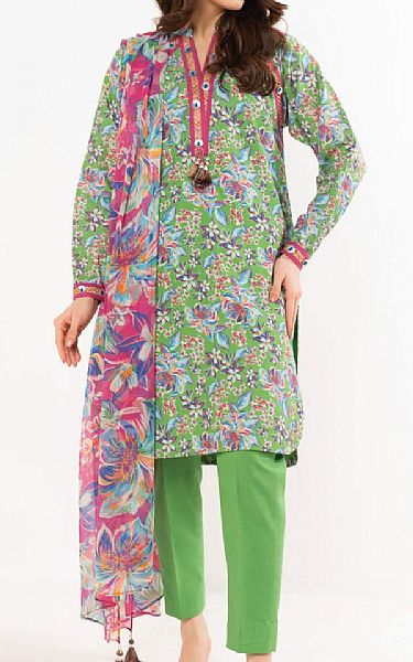 Alkaram Faded Green Lawn Suit | Pakistani Lawn Dress in USA- Image 1