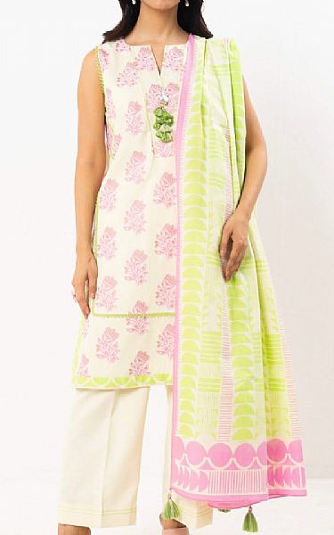 Alkaram Off White Lawn Suit | Pakistani Lawn Dress in USA- Image 1