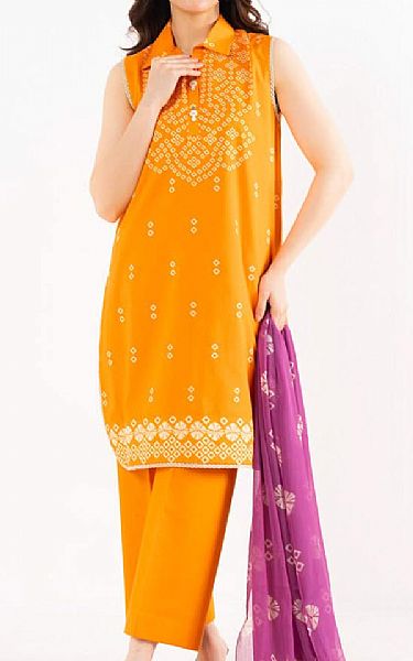 Alkaram Orange Lawn Suit | Pakistani Lawn Dress in USA- Image 1