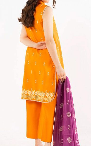 Alkaram Orange Lawn Suit | Pakistani Lawn Dress in USA- Image 2
