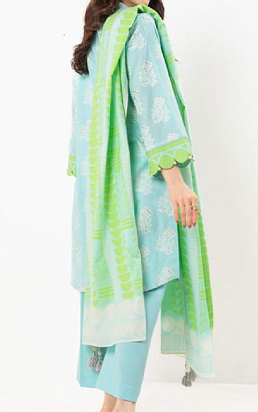 Alkaram Light Blue Lawn Suit | Pakistani Lawn Dress in USA- Image 2