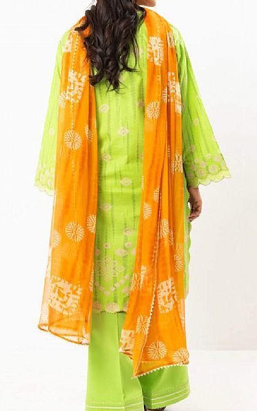 Alkaram Slime Green Lawn Suit | Pakistani Lawn Dress in USA- Image 2