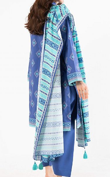 Alkaram Dark Pastel Blue Lawn Suit | Pakistani Lawn Dress in USA- Image 2