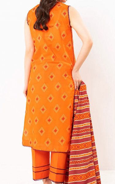 Alkaram Cadmium Orange Lawn Suit | Pakistani Lawn Dress in USA- Image 2
