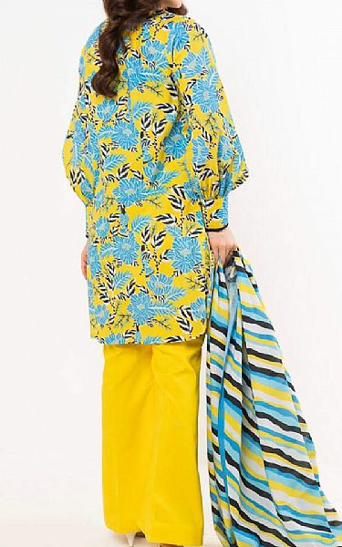 Alkaram Golden Yellow/Black Lawn Suit | Pakistani Lawn Dress in USA- Image 2