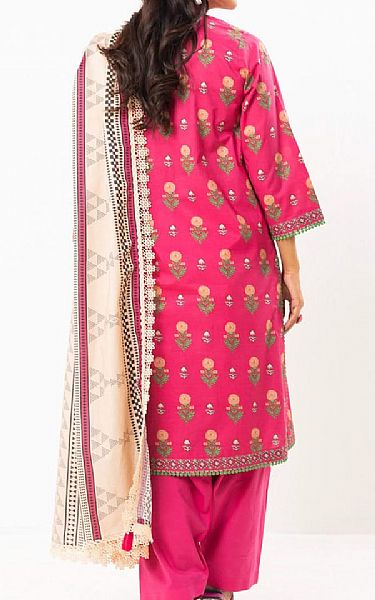 Alkaram Cerise Pink Lawn Suit | Pakistani Lawn Dress in USA- Image 2