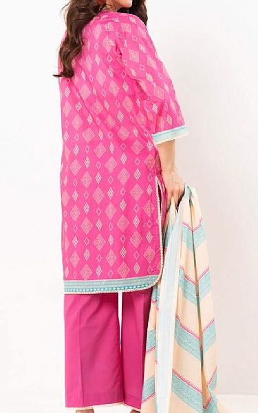 Alkaram Hot Pink Lawn Suit | Pakistani Lawn Dress in USA- Image 2