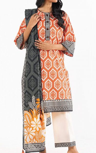 Alkaram Sunrise Orange Lawn Suit | Pakistani Lawn Dress in USA- Image 1