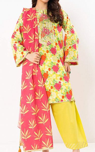 Alkaram Yellow Lawn Suit | Pakistani Lawn Dress in USA- Image 1