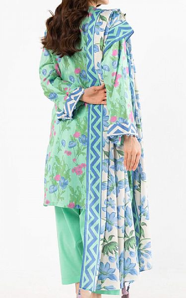 Alkaram Mint Green Lawn Suit | Pakistani Lawn Dress in USA- Image 2