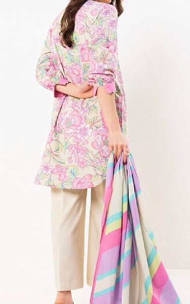 Alkaram Ivory/Pink Lawn Suit | Pakistani Lawn Dress in USA- Image 2