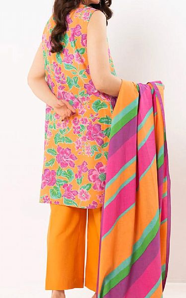 Alkaram Orange Lawn Suit | Pakistani Lawn Dress in USA- Image 2