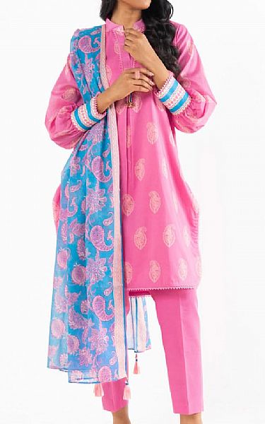 Alkaram Pink Lawn Suit | Pakistani Lawn Dress in USA- Image 1