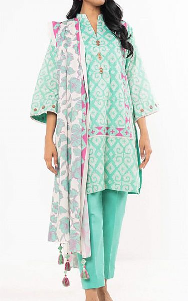 Alkaram Mint Green Lawn Suit | Pakistani Lawn Dress in USA- Image 1