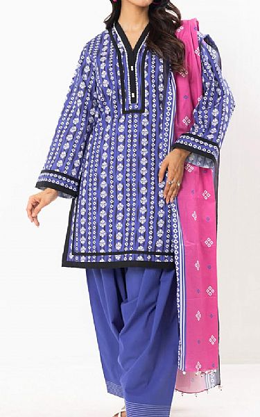 Alkaram Blueberry Lawn Suit | Pakistani Lawn Dress in USA- Image 1