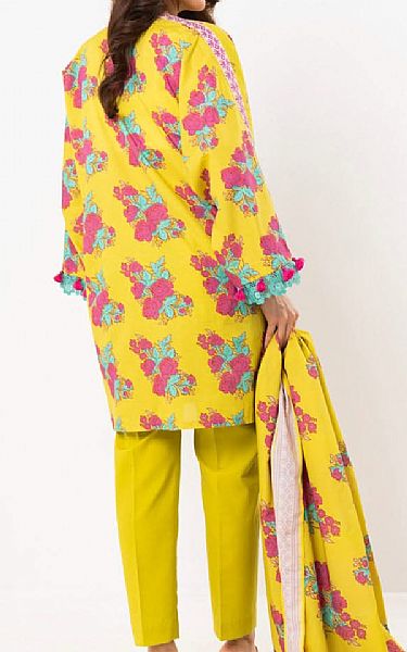 Alkaram Golden Yellow Lawn Suit | Pakistani Lawn Dress in USA- Image 2