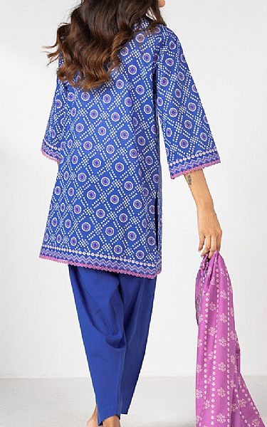 Alkaram Royal Blue Lawn Suit | Pakistani Lawn Dress in USA- Image 2