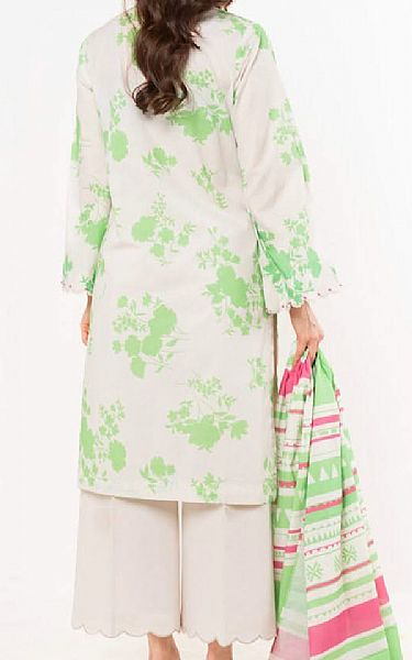 Alkaram Light Grey/Green Lawn Suit | Pakistani Lawn Dress in USA- Image 2