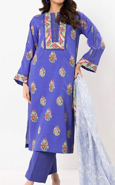 Alkaram Blueberry Lawn Suit | Pakistani Lawn Dress in USA- Image 1