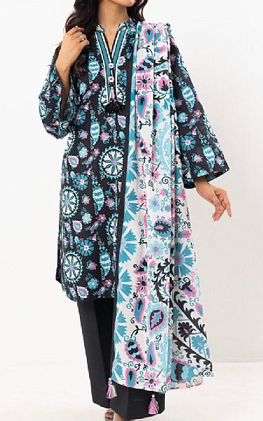 Alkaram Black Lawn Suit | Pakistani Lawn Dress in USA- Image 1