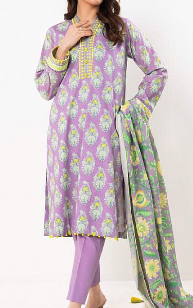 Alkaram Lilac Lawn Suit | Pakistani Lawn Dress in USA- Image 1