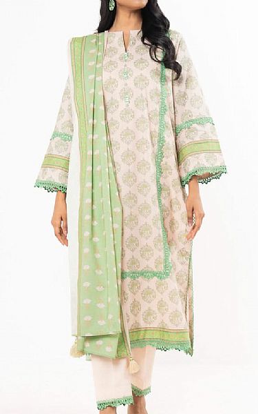 Alkaram Beige Lawn Suit | Pakistani Lawn Dress in USA- Image 1