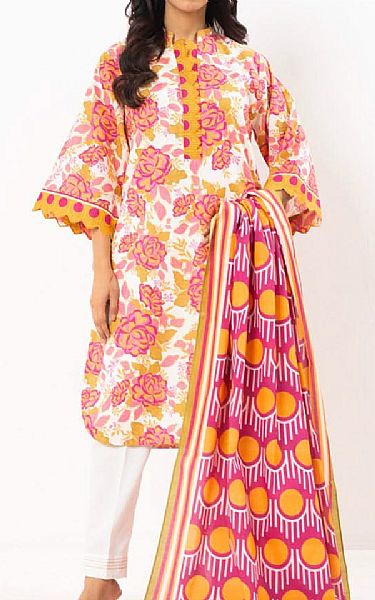Alkaram Off White Lawn Suit | Pakistani Lawn Dress in USA- Image 1