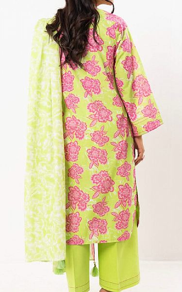 Alkaram Lime Green/Pink Lawn Suit | Pakistani Lawn Dress in USA- Image 2