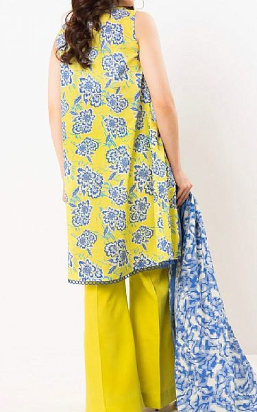 Alkaram Lime Green/Blue Lawn Suit | Pakistani Lawn Dress in USA- Image 2