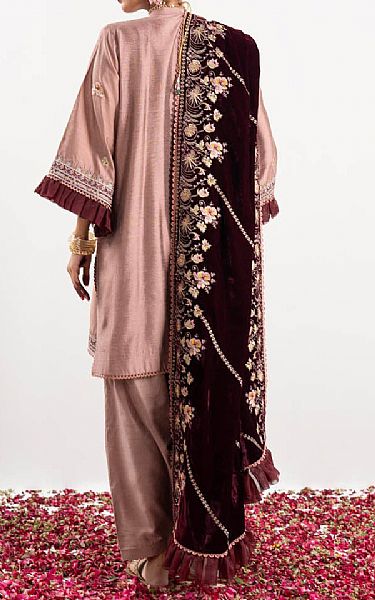 Alkaram Tea Pink Yarn Dyed Suit | Pakistani Winter Dresses- Image 2