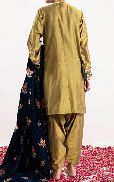 Alkaram Olive Yarn Dyed Suit | Pakistani Winter Dresses- Image 2